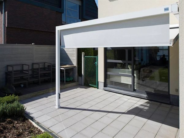 Pergola d'angle sur terrasse